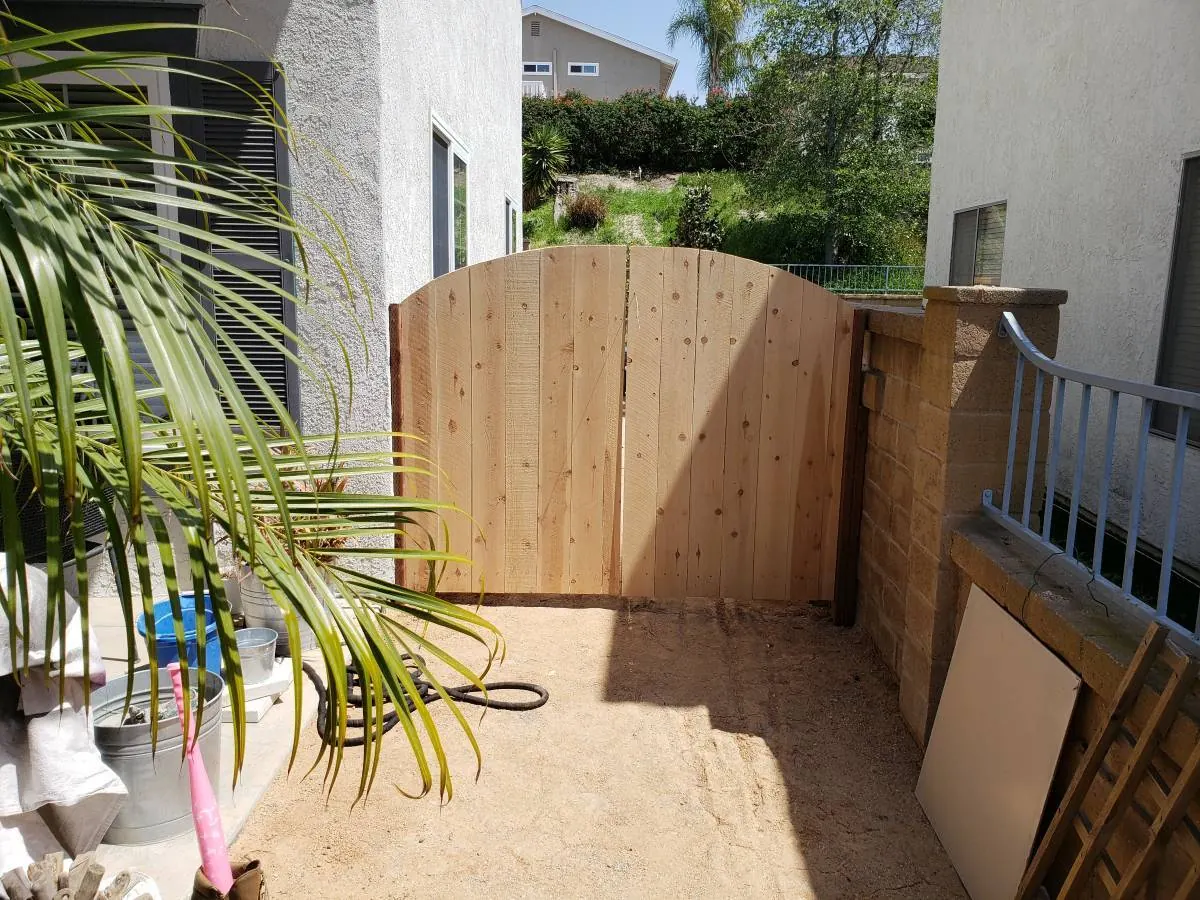 Custom wood entry gate