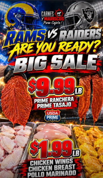 Rams Vs. Raiders Carne Y Mariscos!
